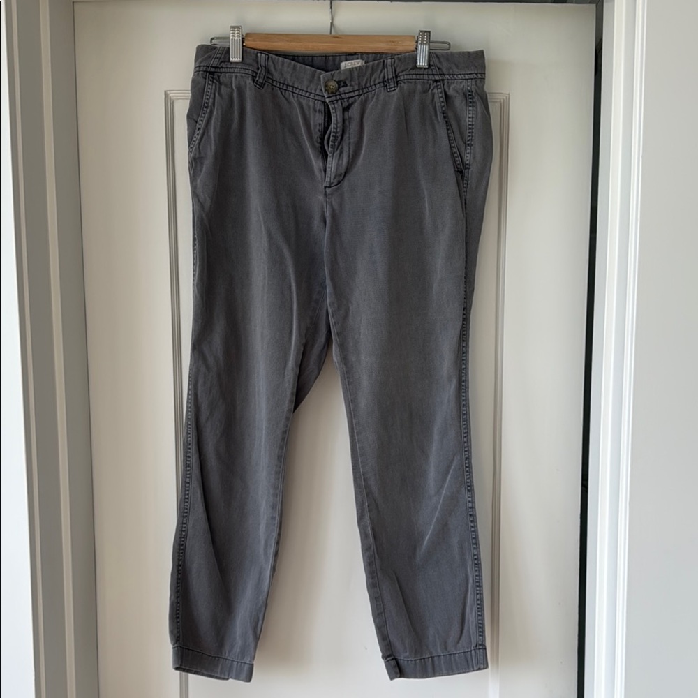 J.Crew cropped chino grey pants size 8